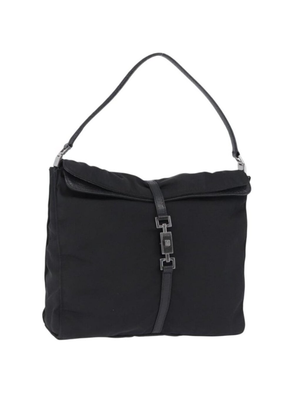 Authentic GUCCI GG Canvas Jackie Shoulder Bag Black Silver 001 3355 2123